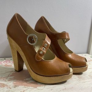 Michael Kors Vintage Wooden Sole Heels